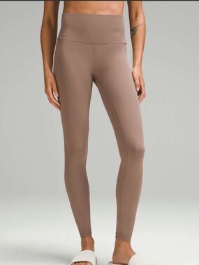 Lululemon Wunder Train High-Rise Ribbed Tight Taupe Brown 28" size 6